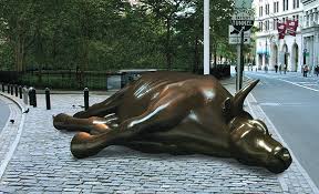 Collapsed Wall Street bull